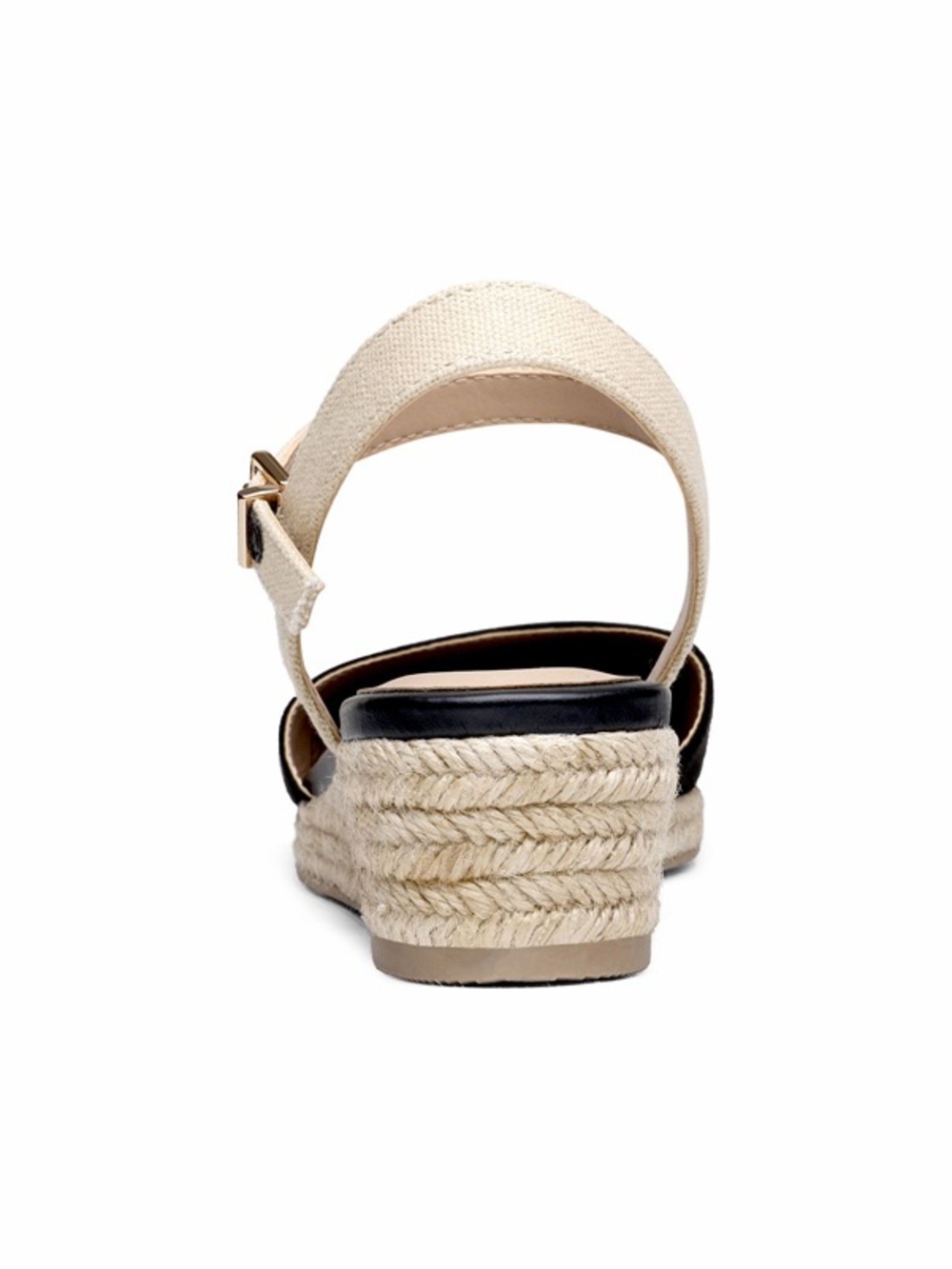 Dream Pairs Espadrille Wedge Sandal in Black and Cream - Picture 6 of 15
